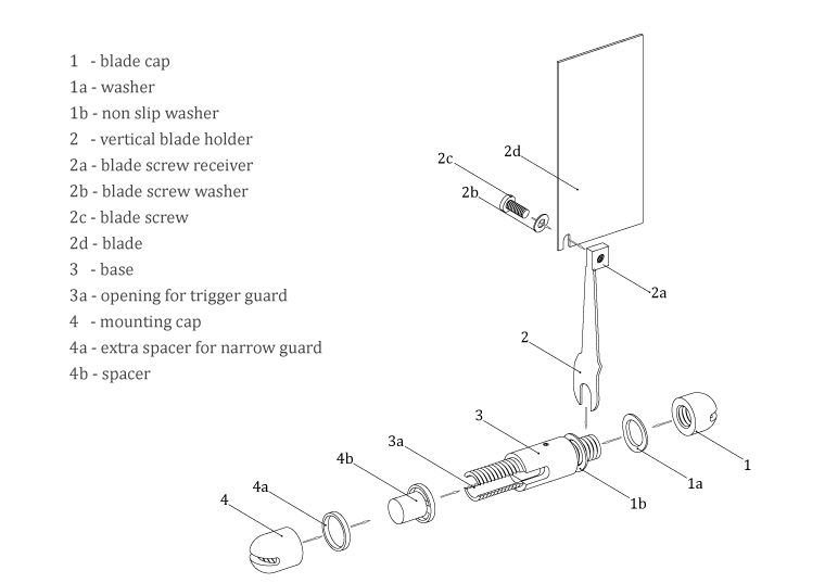 Exploded graphic of XD Universal